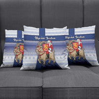 Finland Christmas Pillow Cover Joulupukki With Coat Of Arms - Wonder Print Shop