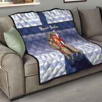 Finland Christmas Quilt Joulupukki With Coat Of Arms - Wonder Print Shop