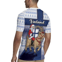 Finland Christmas Rugby Jersey Joulupukki With Coat Of Arms - Wonder Print Shop