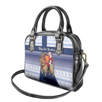 Finland Christmas Shoulder Handbag Joulupukki With Coat Of Arms - Wonder Print Shop