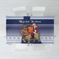 Finland Christmas Tablecloth Joulupukki With Coat Of Arms - Wonder Print Shop