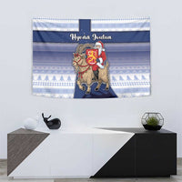 Finland Christmas Tapestry Joulupukki With Coat Of Arms - Wonder Print Shop