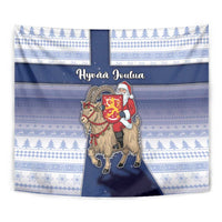 Finland Christmas Tapestry Joulupukki With Coat Of Arms - Wonder Print Shop