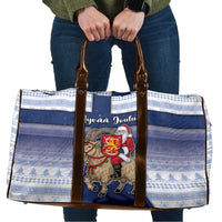 Finland Christmas Travel Bag Joulupukki With Coat Of Arms - Wonder Print Shop