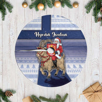 Finland Christmas Tree Skirt Joulupukki With Coat Of Arms - Wonder Print Shop