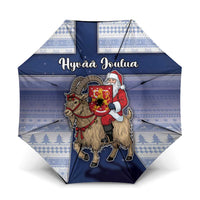 Finland Christmas Umbrella Joulupukki With Coat Of Arms - Wonder Print Shop