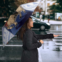 Finland Christmas Umbrella Joulupukki With Coat Of Arms - Wonder Print Shop