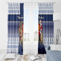 Finland Christmas Window Curtain Joulupukki With Coat Of Arms - Wonder Print Shop