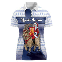 Finland Christmas Women Polo Shirt Joulupukki With Coat Of Arms - Wonder Print Shop
