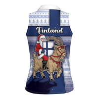 Finland Christmas Women Sleeveless Polo Shirt Joulupukki With Coat Of Arms - Wonder Print Shop