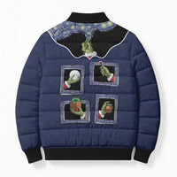 Western Yoke Bomber Puffer Jacket Grinch Art Parody Christmas - Wonder Print Shop