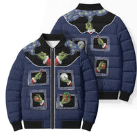 Western Yoke Bomber Puffer Jacket Grinch Art Parody Christmas - Wonder Print Shop