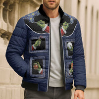 Western Yoke Bomber Puffer Jacket Grinch Art Parody Christmas - Wonder Print Shop