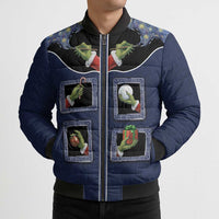 Western Yoke Bomber Puffer Jacket Grinch Art Parody Christmas - Wonder Print Shop