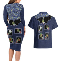 Western Yoke Couples Matching Long Sleeve Bodycon Dress and Hawaiian Shirt Grinch Art Parody Christmas - Wonder Print Shop