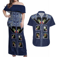 Western Yoke Couples Matching Off Shoulder Maxi Dress and Hawaiian Shirt Grinch Art Parody Christmas - Wonder Print Shop