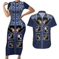 Western Yoke Couples Matching Short Sleeve Bodycon Dress and Hawaiian Shirt Grinch Art Parody Christmas - Wonder Print Shop