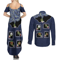 Western Yoke Couples Matching Summer Maxi Dress and Long Sleeve Button Shirt Grinch Art Parody Christmas - Wonder Print Shop