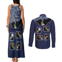 Western Yoke Couples Matching Tank Maxi Dress and Long Sleeve Button Shirt Grinch Art Parody Christmas - Wonder Print Shop
