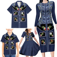 Western Yoke Family Matching Long Sleeve Bodycon Dress and Hawaiian Shirt Grinch Art Parody Christmas - Wonder Print Shop