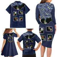 Western Yoke Family Matching Long Sleeve Bodycon Dress and Hawaiian Shirt Grinch Art Parody Christmas - Wonder Print Shop