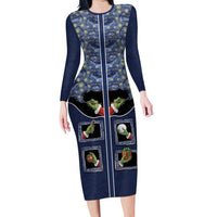 Western Yoke Family Matching Long Sleeve Bodycon Dress and Hawaiian Shirt Grinch Art Parody Christmas - Wonder Print Shop