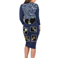 Western Yoke Family Matching Long Sleeve Bodycon Dress and Hawaiian Shirt Grinch Art Parody Christmas - Wonder Print Shop