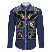 Western Yoke Family Matching Off The Shoulder Long Sleeve Dress and Hawaiian Shirt Grinch Art Parody Christmas - Wonder Print Shop