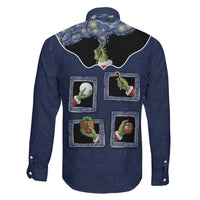 Western Yoke Family Matching Off The Shoulder Long Sleeve Dress and Hawaiian Shirt Grinch Art Parody Christmas - Wonder Print Shop