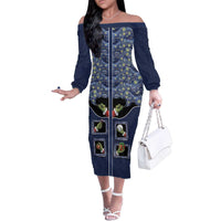 Western Yoke Family Matching Off The Shoulder Long Sleeve Dress and Hawaiian Shirt Grinch Art Parody Christmas - Wonder Print Shop