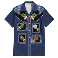 Western Yoke Family Matching Off Shoulder Maxi Dress and Hawaiian Shirt Grinch Art Parody Christmas - Wonder Print Shop