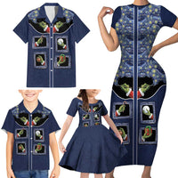 Western Yoke Family Matching Short Sleeve Bodycon Dress and Hawaiian Shirt Grinch Art Parody Christmas - Wonder Print Shop