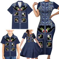 Western Yoke Family Matching Short Sleeve Bodycon Dress and Hawaiian Shirt Grinch Art Parody Christmas - Wonder Print Shop