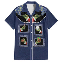 Western Yoke Family Matching Short Sleeve Bodycon Dress and Hawaiian Shirt Grinch Art Parody Christmas - Wonder Print Shop