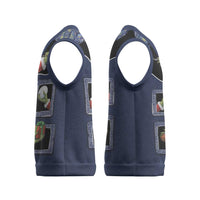 Western Yoke Christmas Knitted V-Neck Vest Grinch Art Parody Christmas - Wonder Print Shop