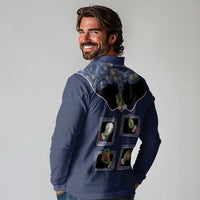 Western Yoke Long Sleeve Polo Shirt Grinch Art Parody Christmas - Wonder Print Shop