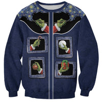 Western Yoke Sweatshirt Grinch Art Parody Christmas - Wonder Print Shop