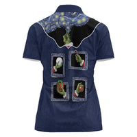 Western Yoke Women Polo Shirt Grinch Art Parody Christmas - Wonder Print Shop