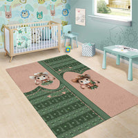 Western Yoke Area Rug Rabbit Howdy Christmas - Wonder Print Shop