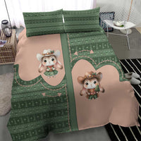 Western Yoke Bedding Set Rabbit Howdy Christmas - Wonder Print Shop