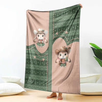 Western Yoke Blanket Rabbit Howdy Christmas - Wonder Print Shop