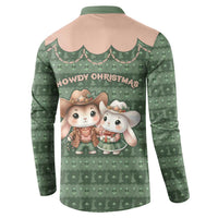 Western Yoke Button Sweatshirt Rabbit Howdy Christmas - Wonder Print Shop