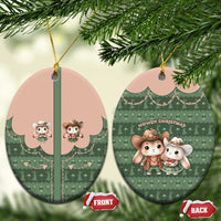 Western Yoke Ceramic Ornament Rabbit Howdy Christmas - Wonder Print Shop