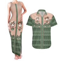 Western Yoke Couples Matching Tank Maxi Dress and Hawaiian Shirt Rabbit Howdy Christmas - Wonder Print Shop