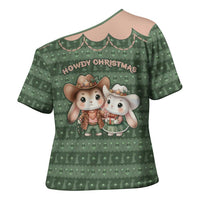 Western Yoke Cross Shoulder Shirt Rabbit Howdy Christmas - Wonder Print Shop