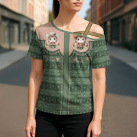 Western Yoke Cross Shoulder Shirt Rabbit Howdy Christmas - Wonder Print Shop