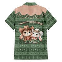 Western Yoke Family Matching Long Sleeve Bodycon Dress and Hawaiian Shirt Rabbit Howdy Christmas - Wonder Print Shop