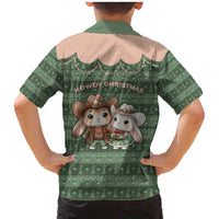 Western Yoke Family Matching Mermaid Dress and Hawaiian Shirt Rabbit Howdy Christmas - Wonder Print Shop