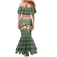 Western Yoke Family Matching Mermaid Dress and Hawaiian Shirt Rabbit Howdy Christmas - Wonder Print Shop