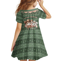 Western Yoke Family Matching Off The Shoulder Long Sleeve Dress and Hawaiian Shirt Rabbit Howdy Christmas - Wonder Print Shop
